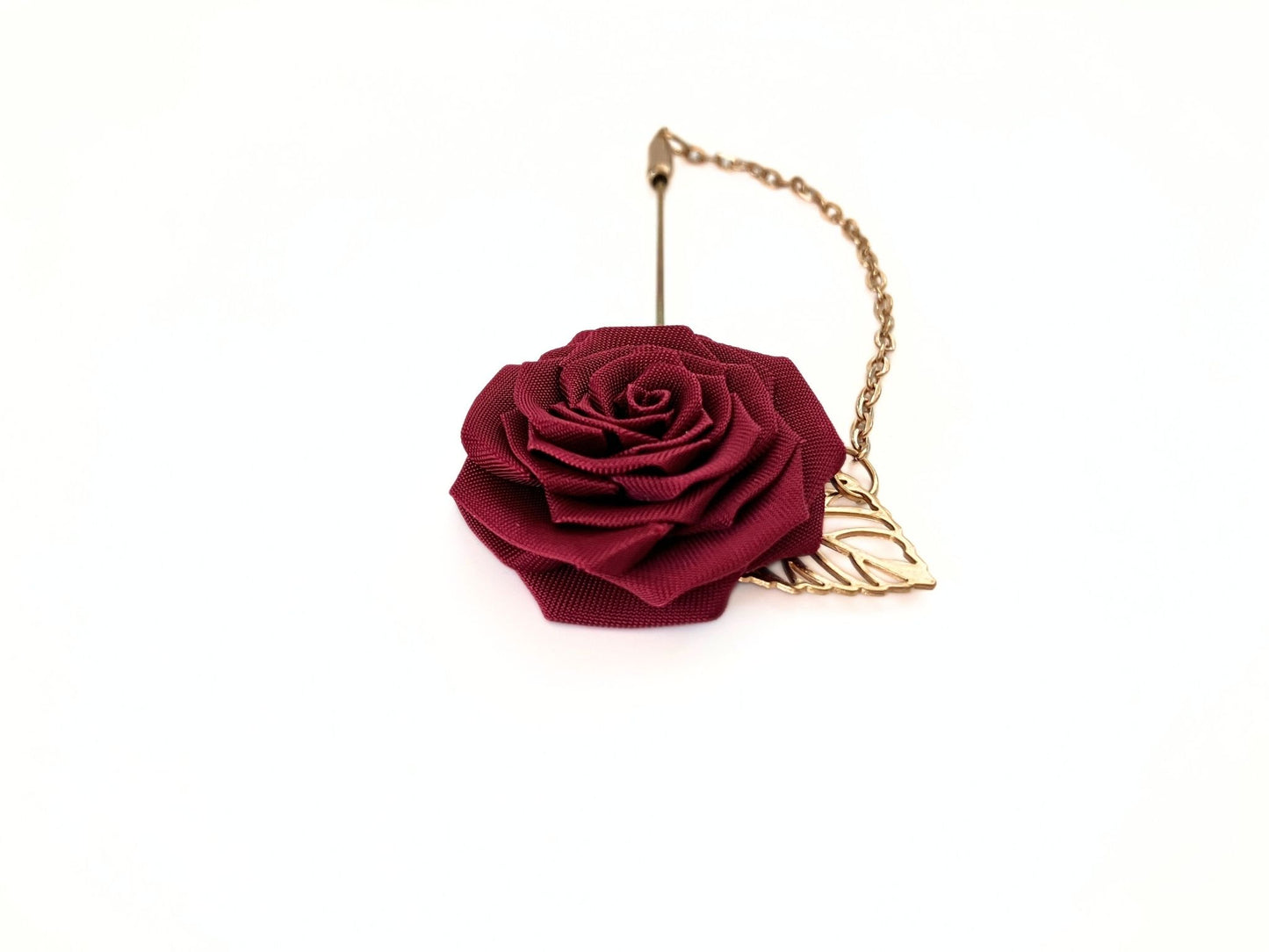 Wedding Accessories,Jewelry Flowers Fabric, Father's Day Gifts,Handmade Japanese Accessories,Rose Lapel Pin,Tsumami Kanzashi