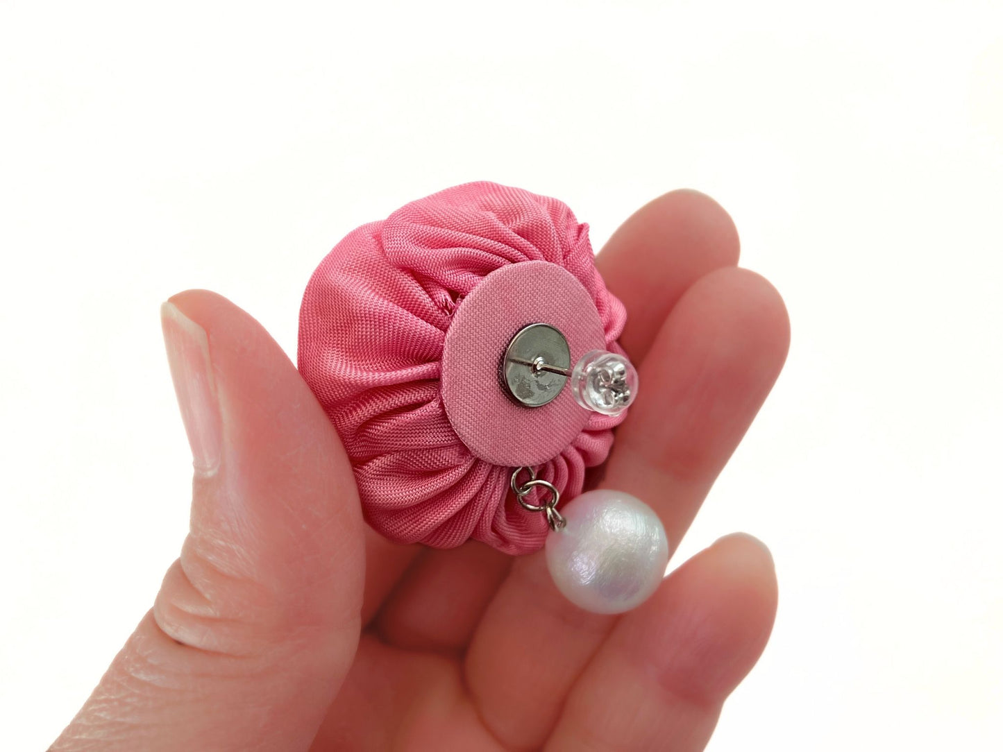 Wedding Accessories, Earrings , Jewelry ,Flowers Fabric ,Handmade Japanese Accessories,Cherry Blossoms,Tsumami Kanzashi,Gift for her