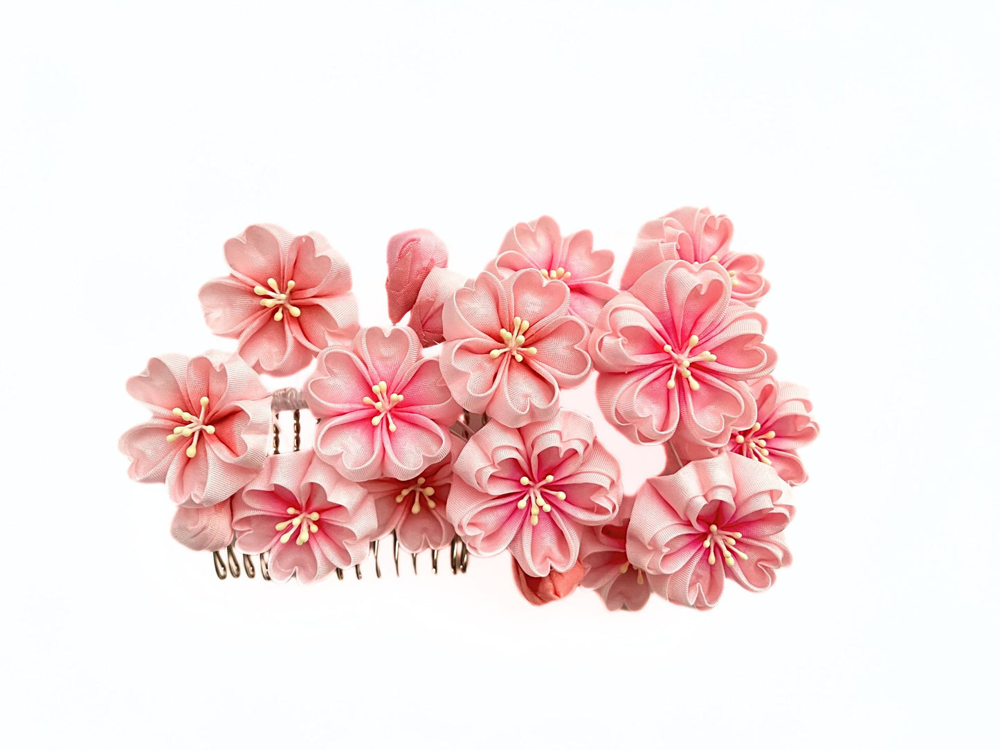 Jewelry Flowers Fabric,Handmade Japanese Accessories、Hair Accessories Cherry Blossom 、Tsumami Kanzashi,Gift for her