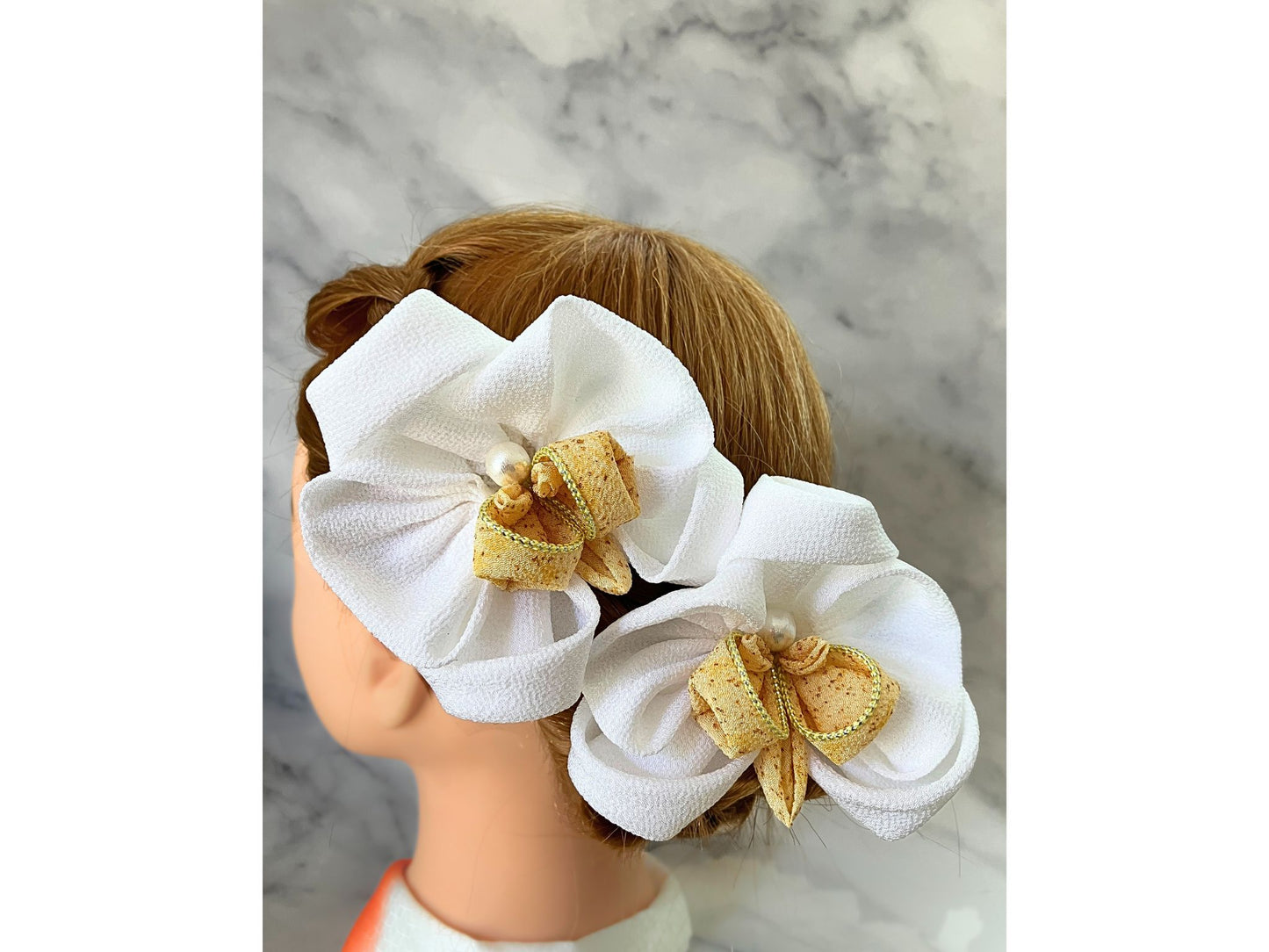 Wedding Accessories,Jewelry Flowers Fabric,Handmade Japanese Accessories ,Phalaenopsis Orchid Hair Accessories,Tsumami Kanzashi,Gift for her