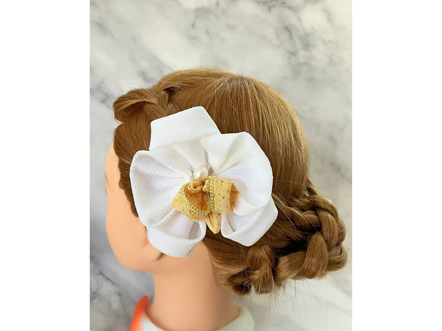Wedding Accessories,Jewelry Flowers Fabric,Handmade Japanese Accessories ,Phalaenopsis Orchid Hair Accessories,Tsumami Kanzashi,Gift for her