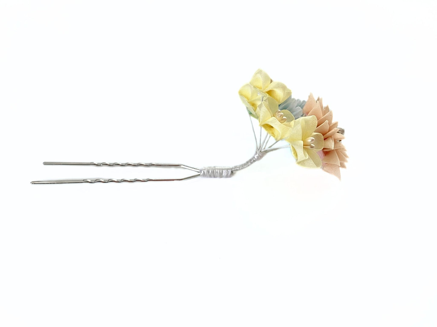 Wedding Accessories,Jewelry Fabric,Handmade Japanese Accessories,Hair Accessories Spring Flower Hairpin Set,Japanese Fine Silk,Tsumami Kanzashi,Gift for her