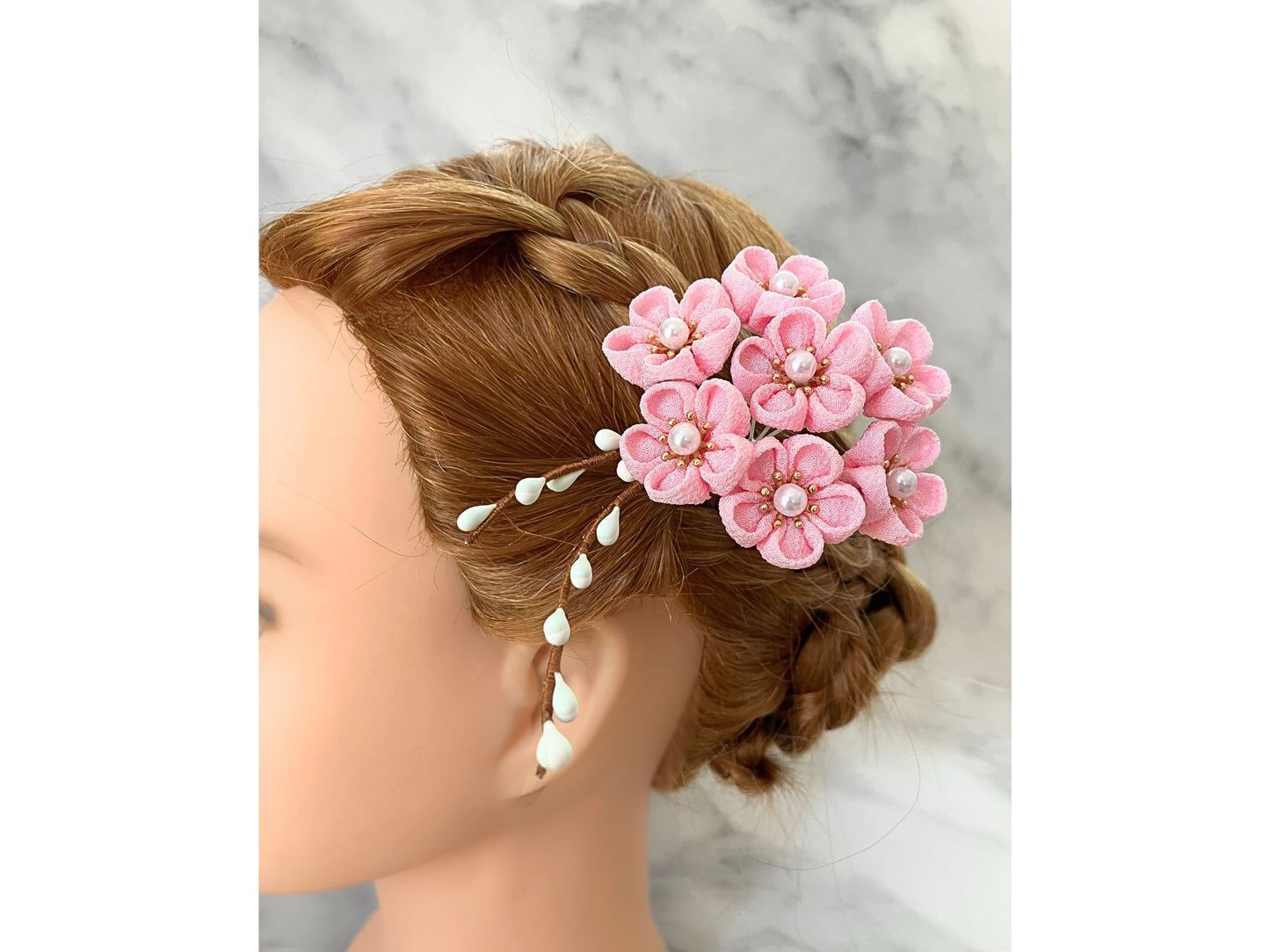 Wedding Accessories,Jewelry Flowers Fabric,Handmade Japanese Accessories,Hair Accessory Plum Blossoms,Tsumami Kanzashi,Gift for her