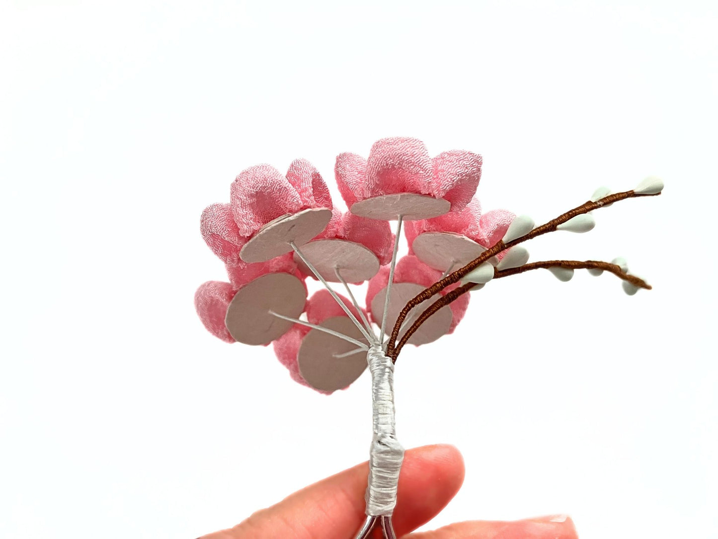 Wedding Accessories,Jewelry Flowers Fabric,Handmade Japanese Accessories,Hair Accessory Plum Blossoms,Tsumami Kanzashi,Gift for her