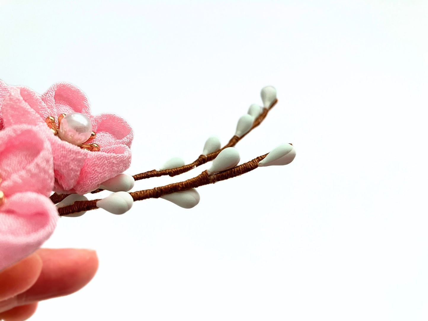 Wedding Accessories,Jewelry Flowers Fabric,Handmade Japanese Accessories,Hair Accessory Plum Blossoms,Tsumami Kanzashi,Gift for her