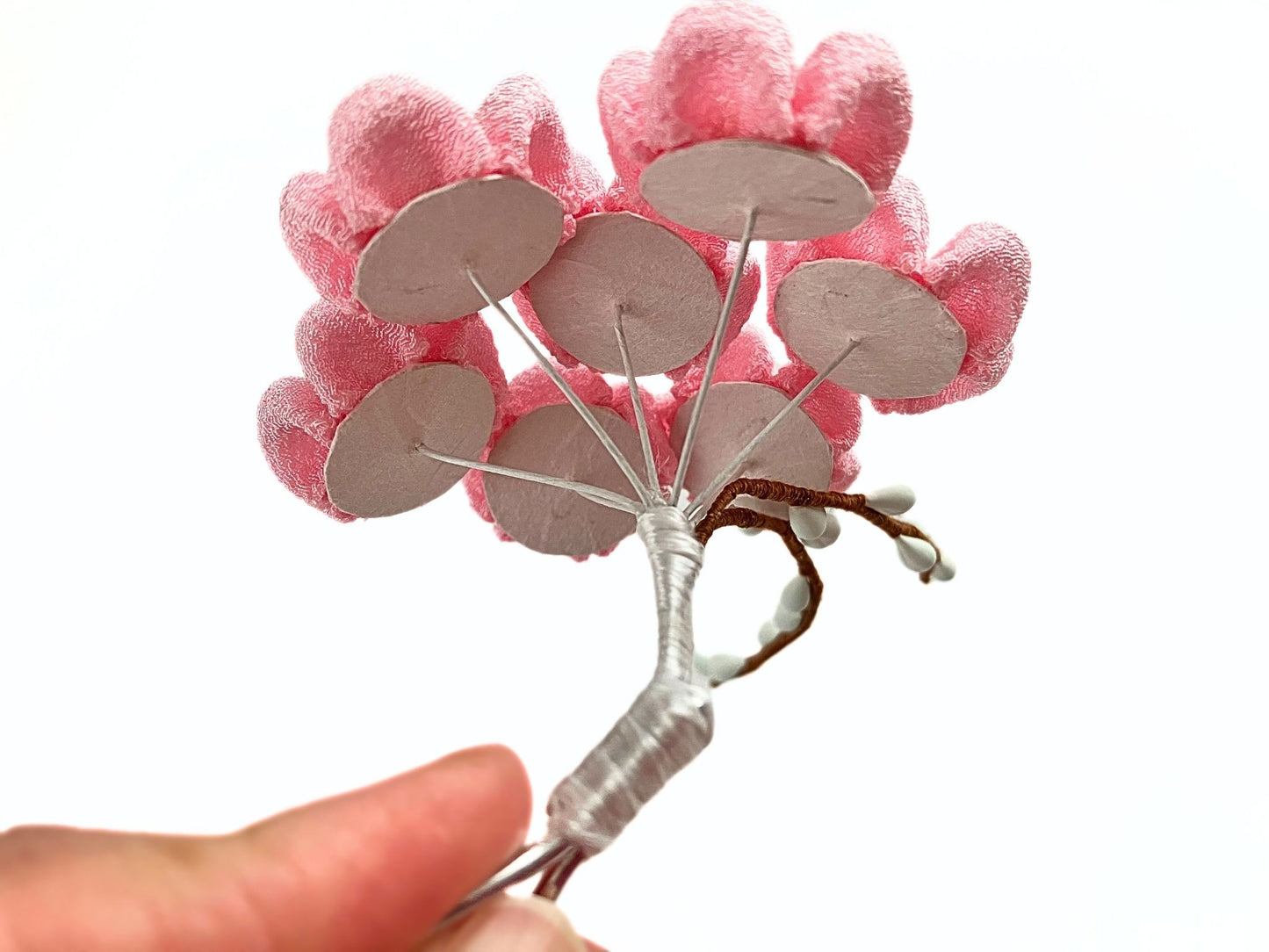Wedding Accessories,Jewelry Flowers Fabric,Handmade Japanese Accessories,Hair Accessory Plum Blossoms,Tsumami Kanzashi,Gift for her