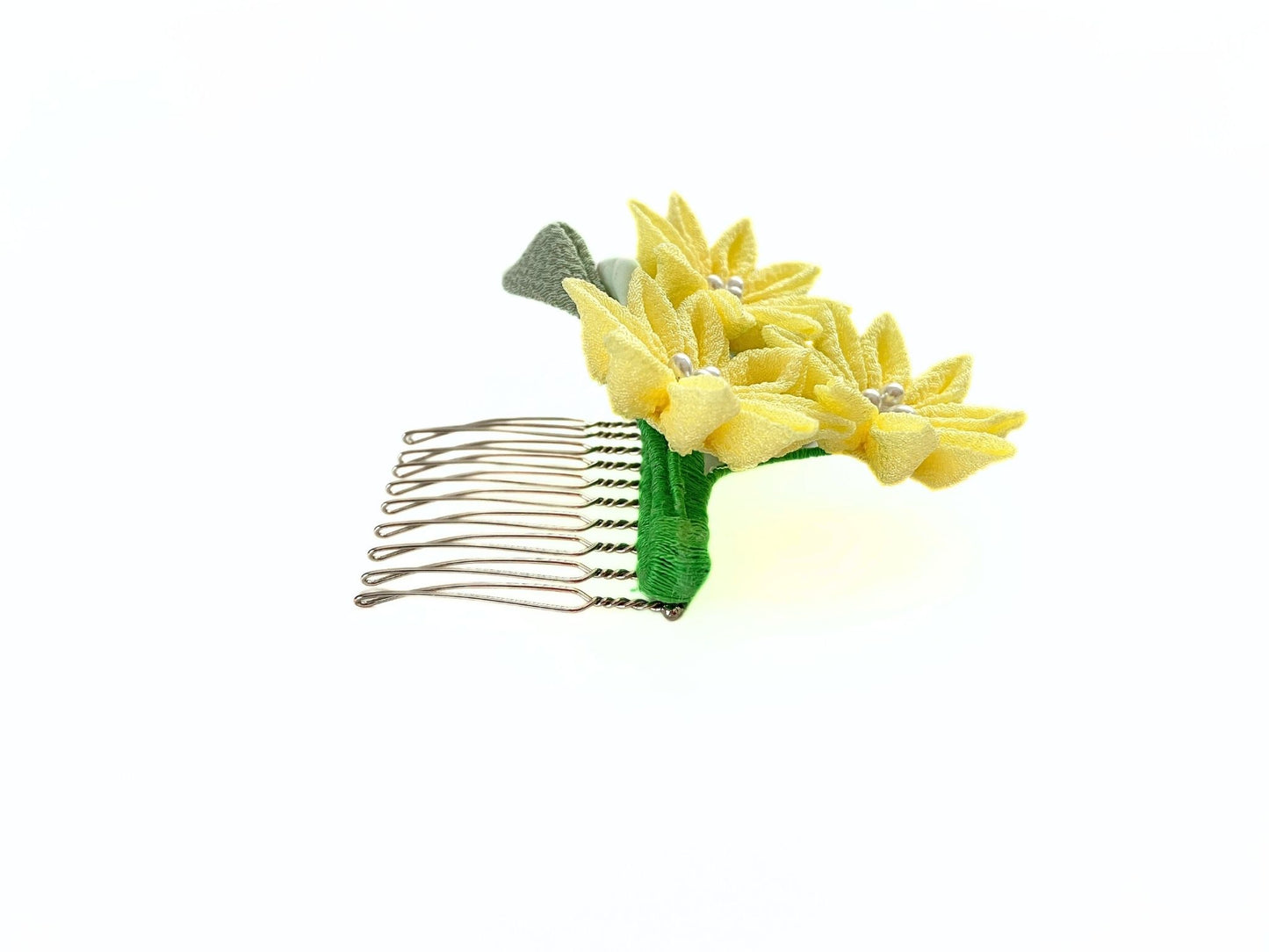 Wedding Accessories,Jewelry Flowers Fabric,Handmade Japanese Accessories,Hair Accessories Chrysanthemum,Tsumami Kanzashi,Gift for her