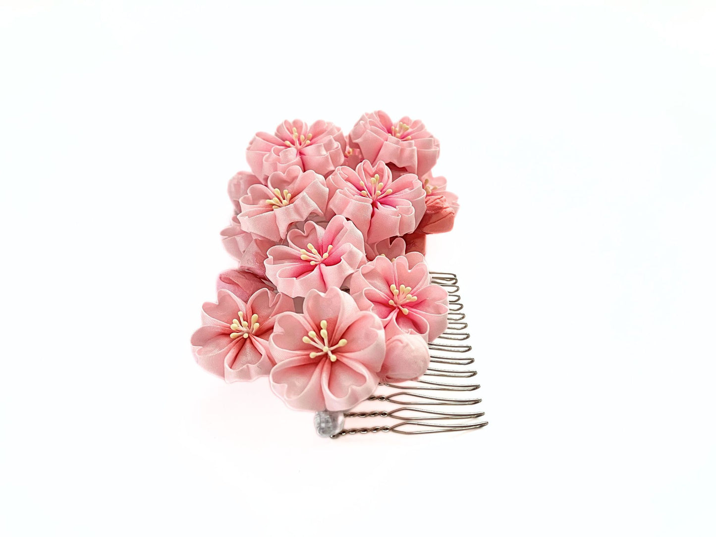 Wedding Accessories,Jewelry Flowers Fabric,Handmade Japanese Accessories、Hair Accessories cherry blossom 、Tsumami Kanzashi,Gift for her