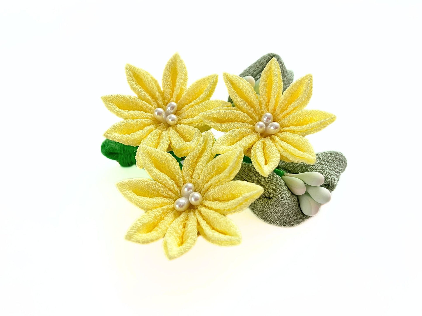 Wedding Accessories,Jewelry Flowers Fabric,Handmade Japanese Accessories,Hair Accessories Chrysanthemum,Tsumami Kanzashi,Gift for her