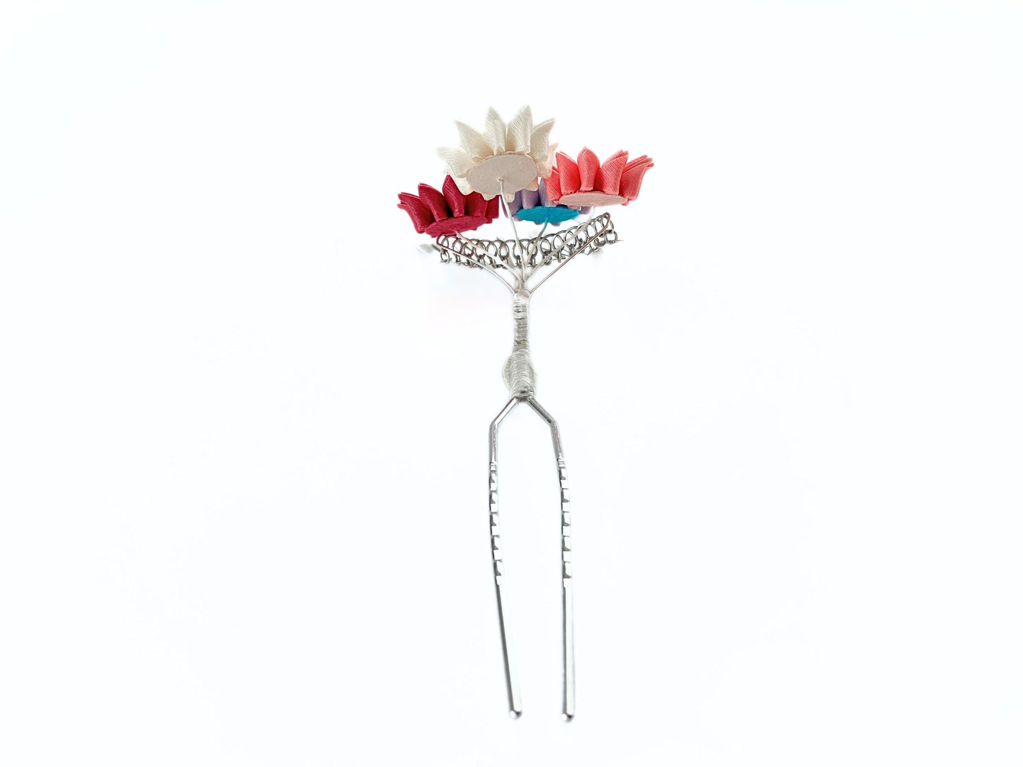 Wedding Accessories,Jewelry Flowers Fabric,Handmade Japanese Accessories、Hair Accessories small flowers and Ginbira Kanzashi、Tsumami Kanzashi,Gift for her