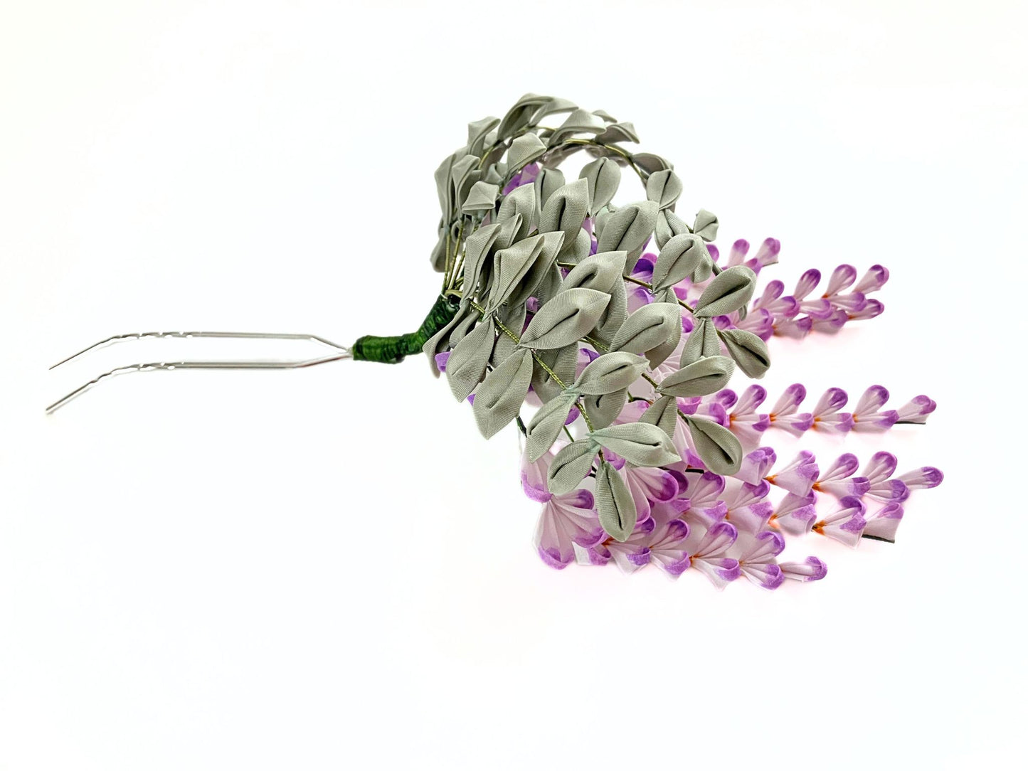 Jewelry Flowers Fabric,Handmade Japanese Accessories, Hair Accessories Wisteria Flowe,Tsumami Kanzashi,Gift for her