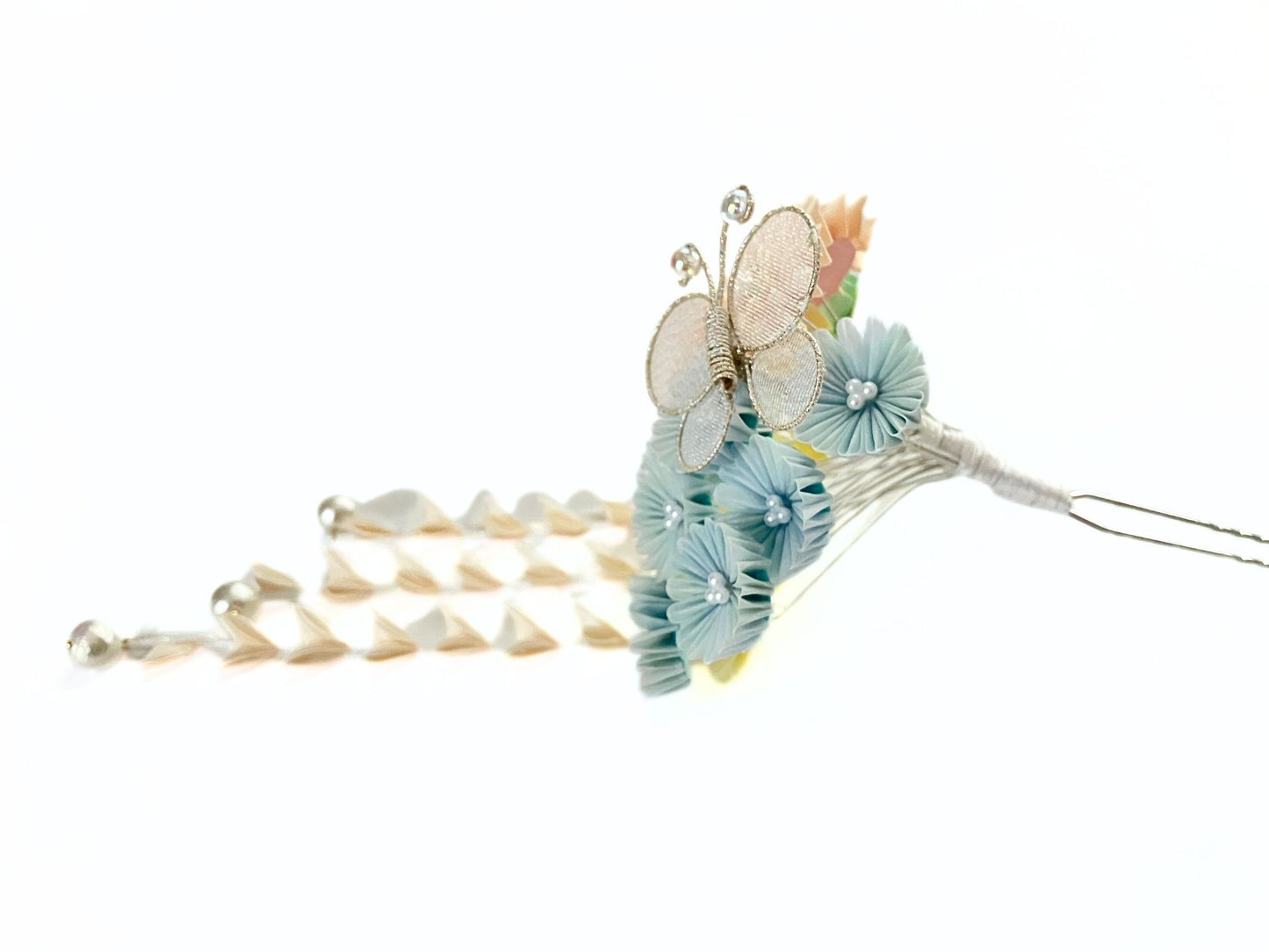 Wedding Accessories,Jewelry Fabric,Handmade Japanese Accessories,Hair Accessories Spring Flower Hairpin Set,Japanese Fine Silk,Tsumami Kanzashi,Gift for her