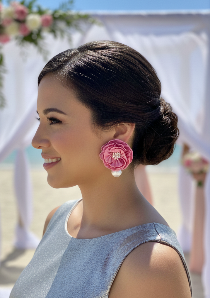 Wedding Accessories, Earrings , Jewelry ,Flowers Fabric ,Handmade Japanese Accessories,Cherry Blossoms,Tsumami Kanzashi,Gift for her