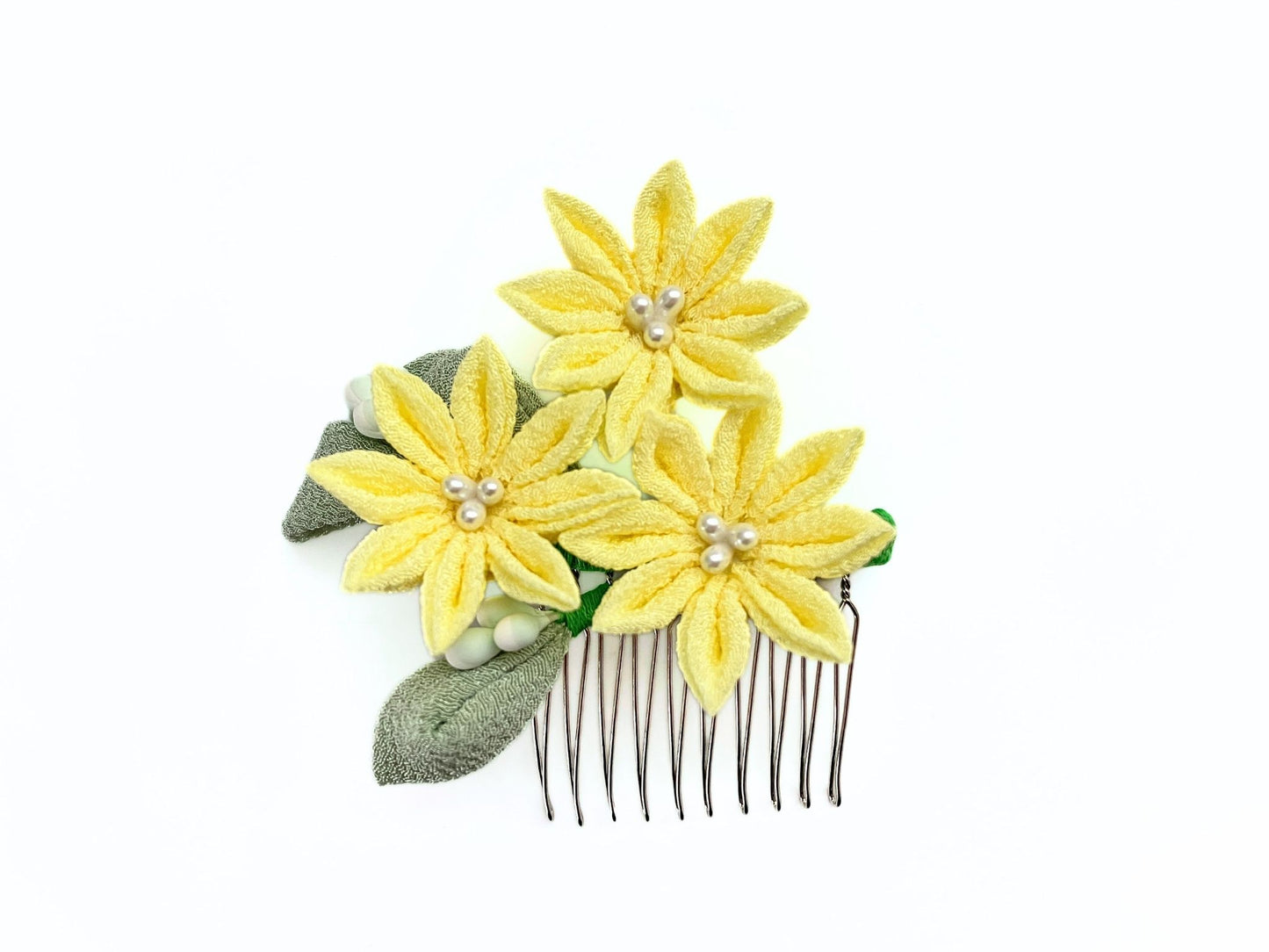 Jewelry Flowers Fabric,Handmade Japanese Accessories,Hair Accessories Chrysanthemum,Tsumami Kanzashi,Gift for her