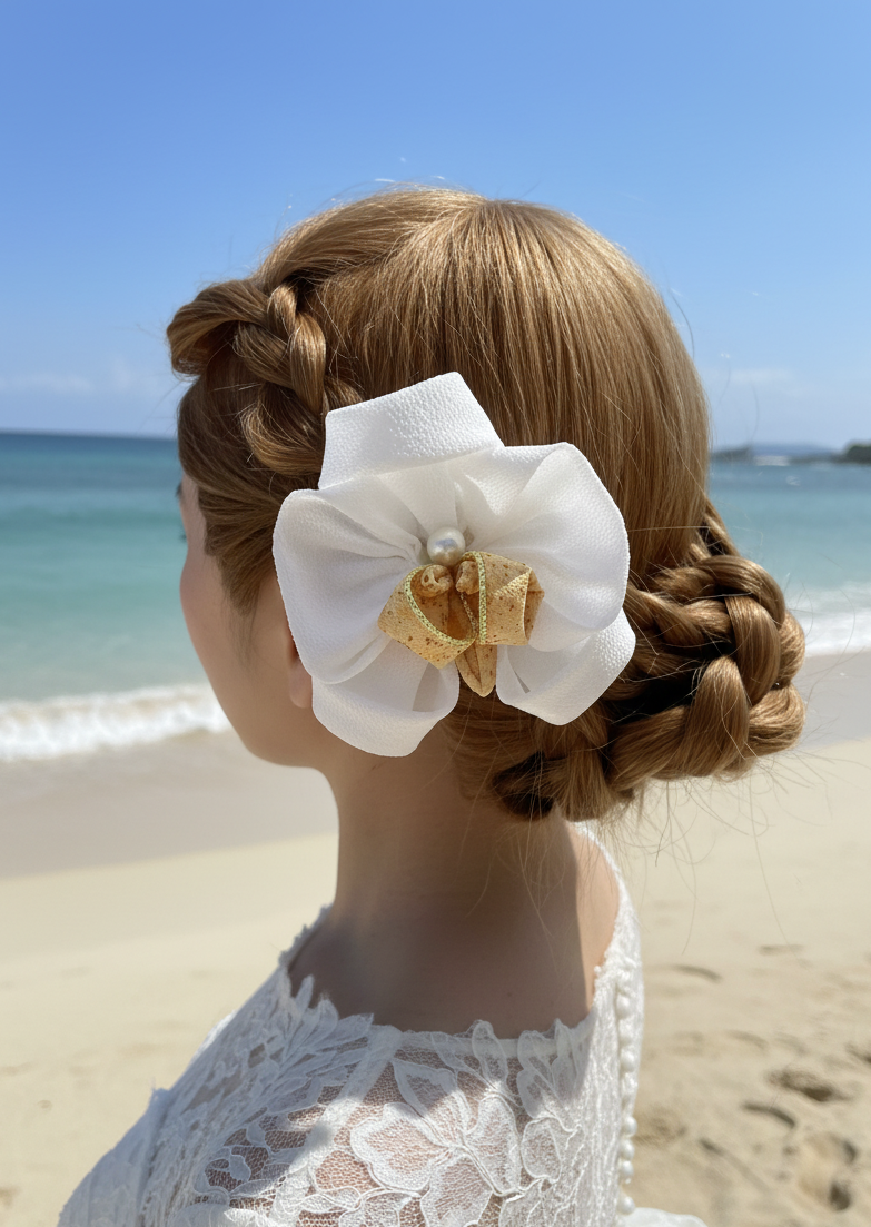 Wedding Accessories,Jewelry Flowers Fabric,Handmade Japanese Accessories ,Phalaenopsis Orchid Hair Accessories,Tsumami Kanzashi,Gift for her