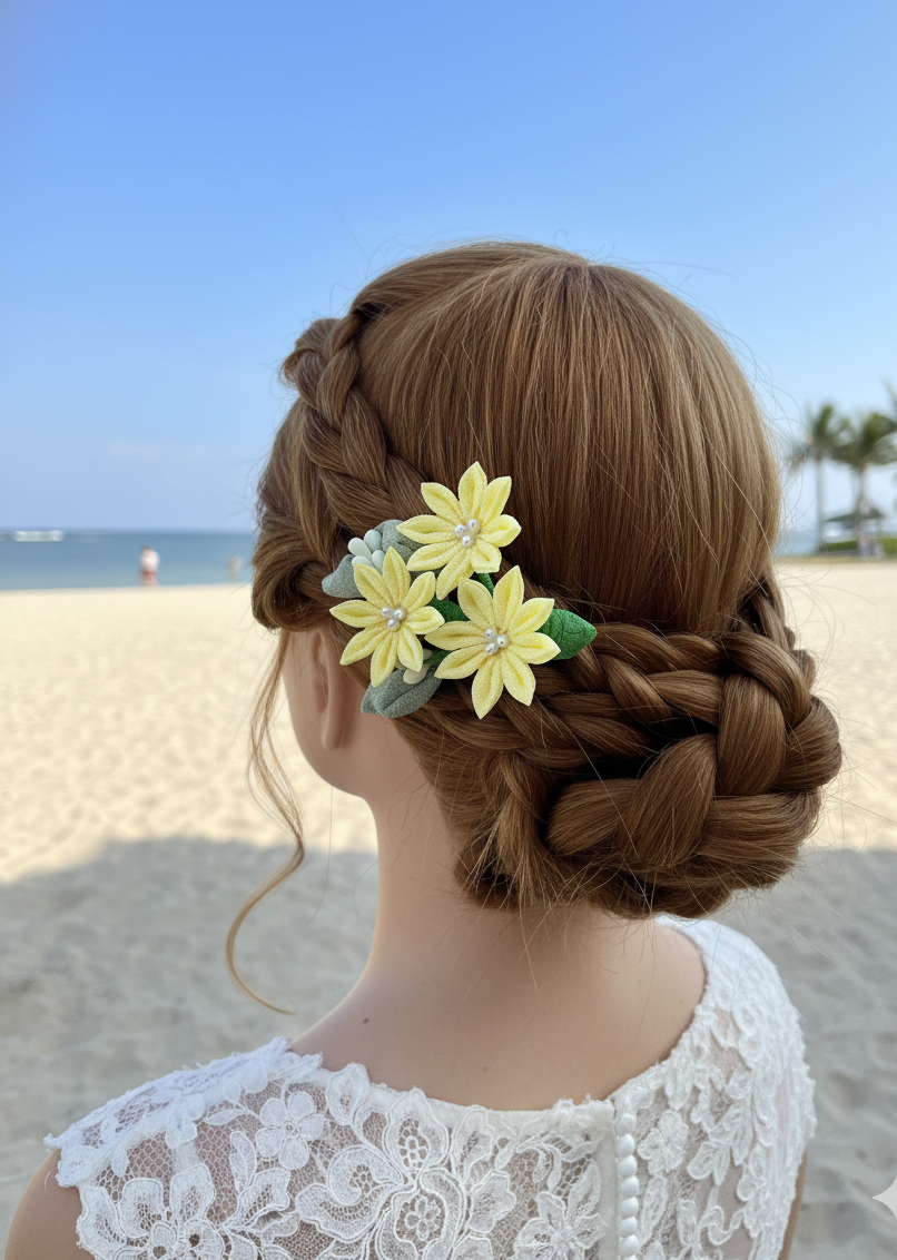 Wedding Accessories,Jewelry Flowers Fabric,Handmade Japanese Accessories,Hair Accessories Chrysanthemum,Tsumami Kanzashi,Gift for her