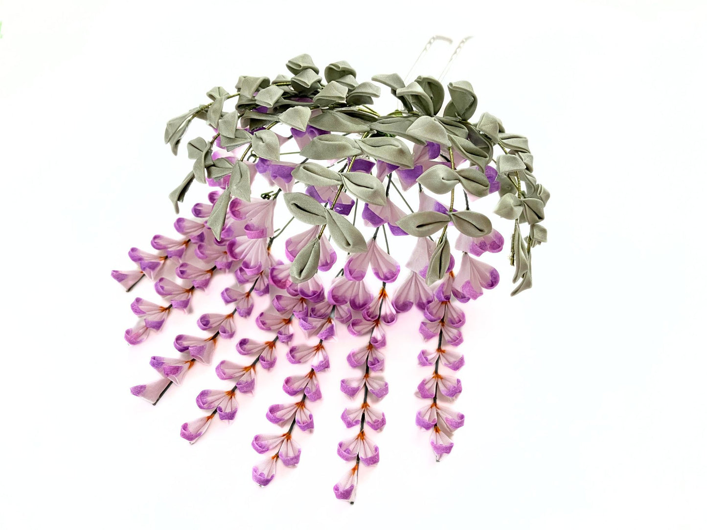 Jewelry Flowers Fabric,Handmade Japanese Accessories, Hair Accessories Wisteria Flowe,Tsumami Kanzashi,Gift for her