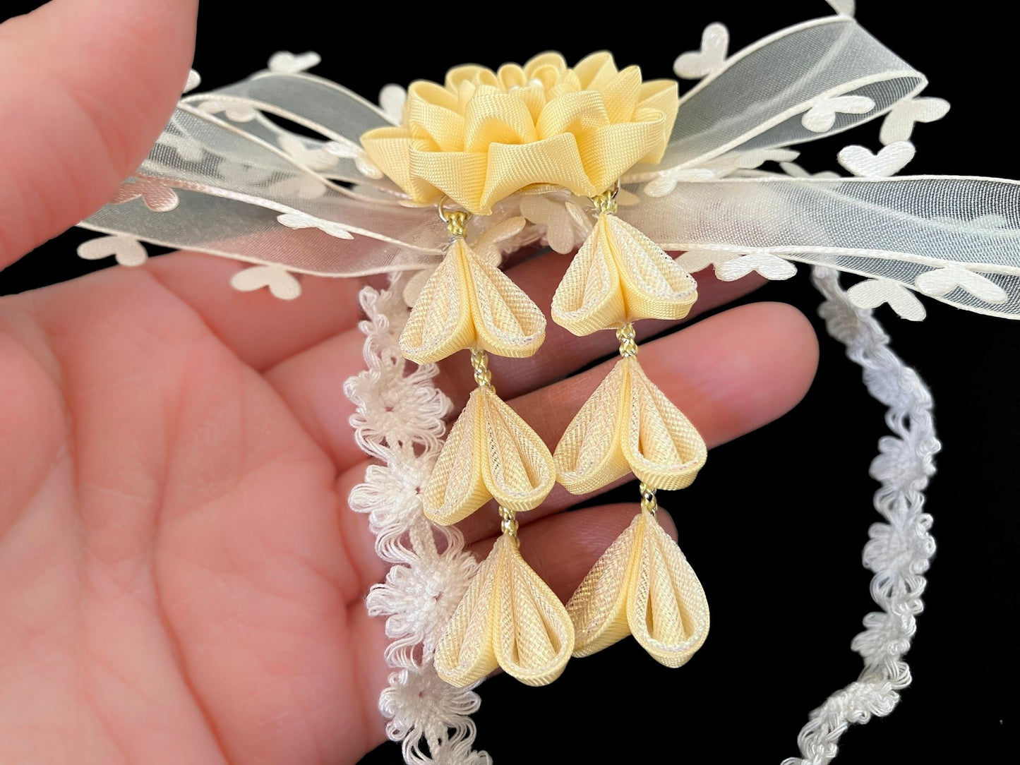 Jewelry Flowers Fabric,Handmade Japanese Accessories, Baby Headband ,Baby Shower Gifts