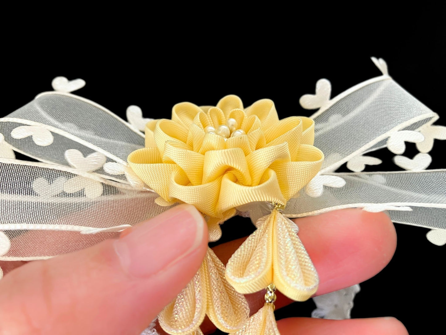 Jewelry Flowers Fabric,Handmade Japanese Accessories, Baby Headband ,Baby Shower Gifts