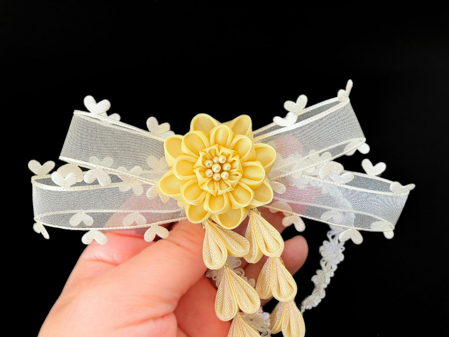 Jewelry Flowers Fabric,Handmade Japanese Accessories, Baby Headband ,Baby Shower Gifts