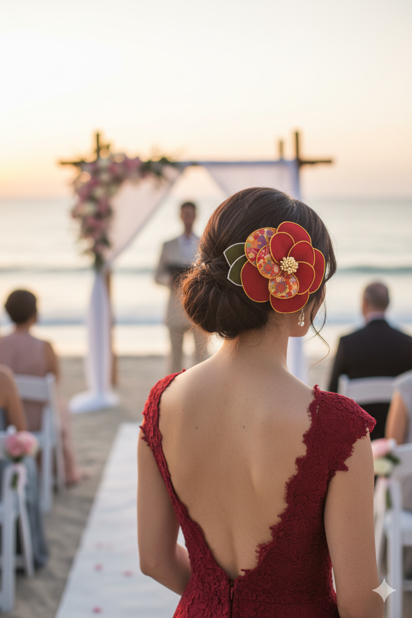 Wedding Accessories,Jewelry Flowers Fabric, Handmade Japanese Accessories,Camellia Headdress,Tsumami Kanzashi,Gift for her