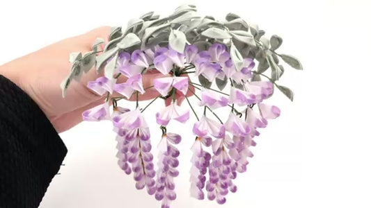 Jewelry Flowers Fabric,Handmade Japanese Accessories, Hair Accessories Wisteria Flowe,Tsumami Kanzashi,Gift for her